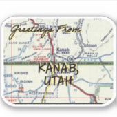 Kanab Utah  kaart Sticker (Voorkant)