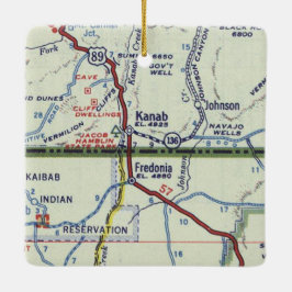 Kanab Utah Retro Map Keramisch Ornament