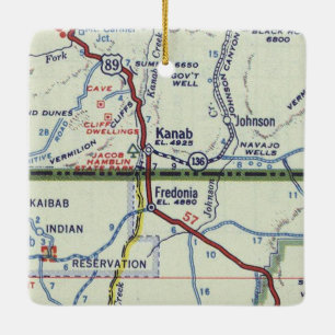 Kanab Utah Retro Map Keramisch Ornament
