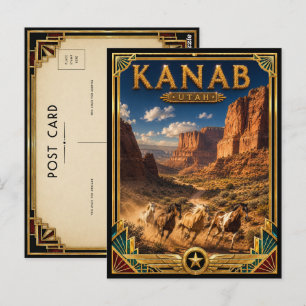 Kanab Utah Vintage Art Deco Gouden Tijdperk Briefkaart