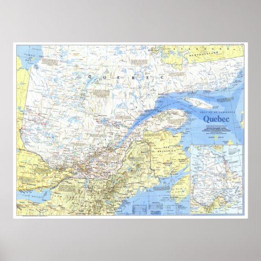 " Kanada: 1991 Quebec - gedetailleerd MAP ... Poster (Voorkant)