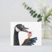 Kanadese Gans met Ijs Briefkaart (Staand voorkant)