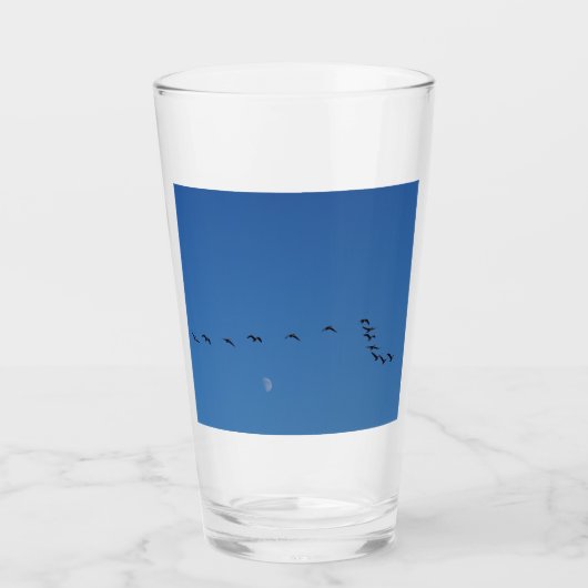 Kanadese ganzen in vlucht glas (Voorkant)