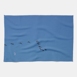 Kanadese ganzen in vlucht         theedoek