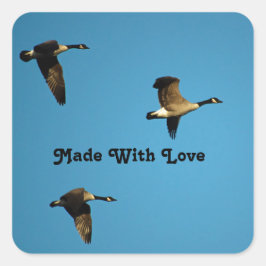 Kanadese ganzen in vlucht vierkante sticker