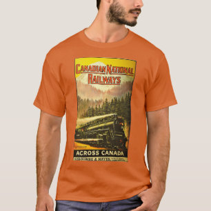 KANADIAANSE NATIONALE SPOORWEGEN OVER HET POSTER V T-SHIRT
