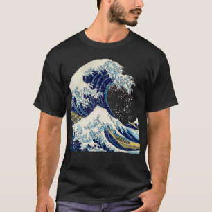 Kanagawa Hokusai Japanse kunst De Grote Golf Vinta T-shirt