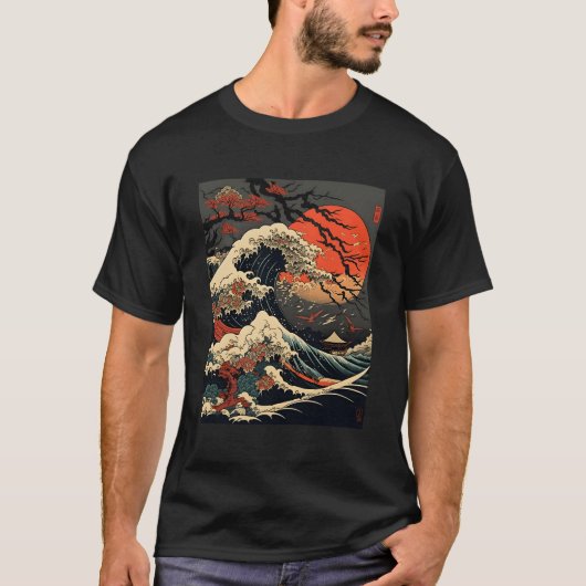 Kanagawa Japans De Grote Golf Cherry Bl T-shirt (Voorkant)