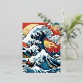 Kanagawa Japans De grote golf Folie Feestdagen Briefkaart (Staand Voorkant)