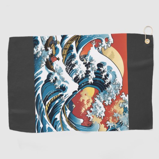 Kanagawa Japans De grote golf Golfhanddoek (Horizontaal)