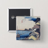 Kanagawa: Uitzicht van de Ridge Vierkante Button 5,1 Cm (Voorkant /achterkant)