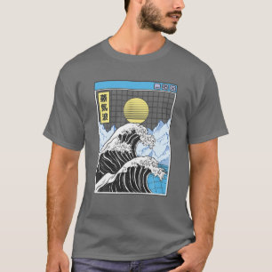 Kanagawa Wave Japan Digital Landscape Kawaii Anime T-shirt