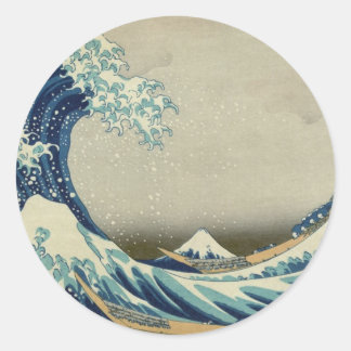 Kanagawa Wave van Katsushika Hokusai Ronde Sticker