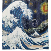 Kanagawa Waves, Japans kunstpatroon Douchegordijn (Voorkant)