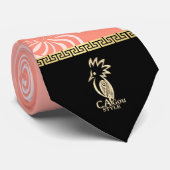 Kanak schoorsteenpijlkraag. Zalm. Stropdas (Opgerold)