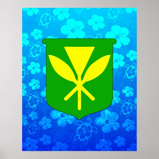 Kanaka Maoli Blue Honu Poster (Voorkant)