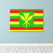 Kanaka Maoli Flag Canvas Afdruk (Insitu (Houten vloer))