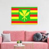 Kanaka Maoli Flag Canvas Afdruk (Insitu (Woonkamer))