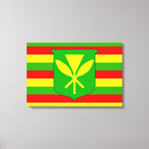 Kanaka Maoli Flag Canvas Afdruk