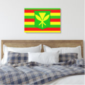 Kanaka Maoli Flag Canvas Afdruk (Insitu (Slaapkamer))