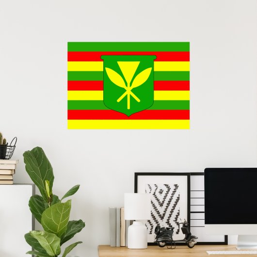 Kanaka Maoli Flag Poster (Thuiskantoor)