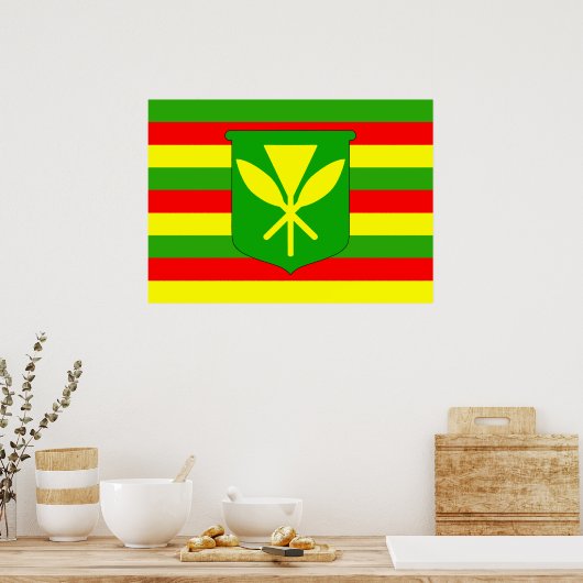 Kanaka Maoli Flag Poster (Keuken)