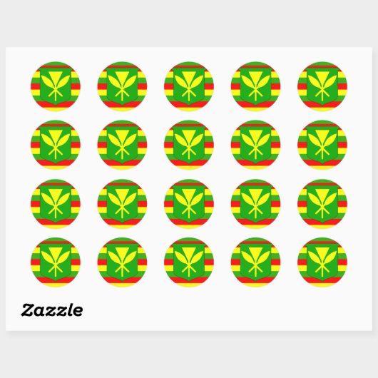 Kanaka Maoli Flag Ronde Sticker (Vel)