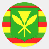 Kanaka Maoli Flag Ronde Sticker (Voorkant)
