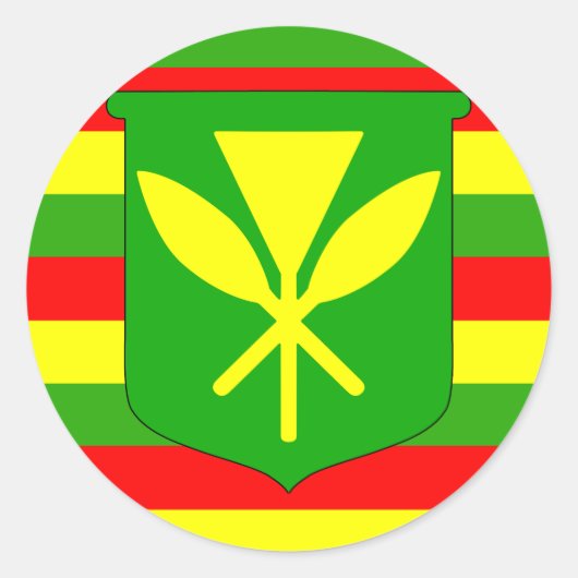 Kanaka Maoli Flag Ronde Sticker (Voorkant)