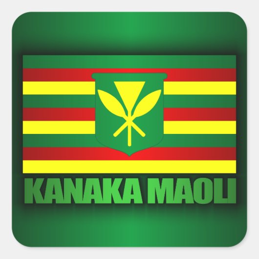 Kanaka Maoli Flag Vierkante Sticker (Voorkant)