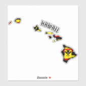 KANAKA MAOLI HAWAII-EILANDEN BLAUW ROOD STICKER (Vel)