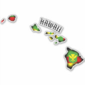 KANAKA MAOLI HAWAII ISLANDS ZWART STICKER (Voorkant)