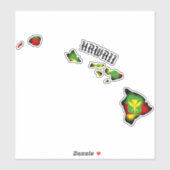 KANAKA MAOLI HAWAII ISLANDS ZWART STICKER (Vel)