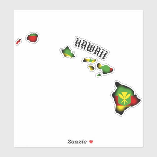 KANAKA MAOLI HAWAII ISLANDS ZWART STICKER (Vel)