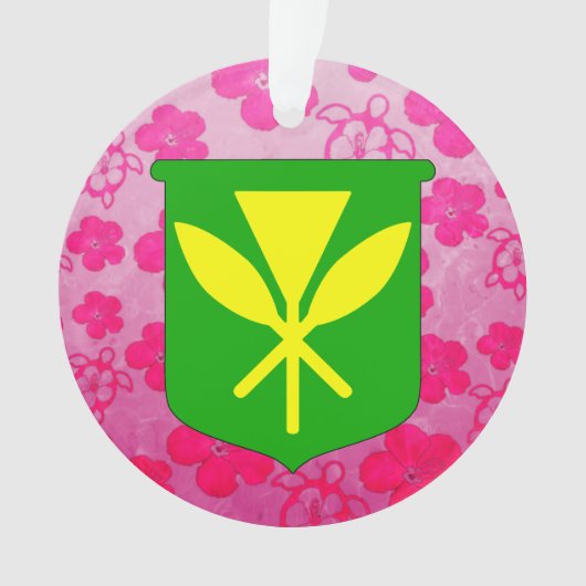Kanaka Maoli Roze Honu Ornament (voorkant)