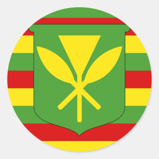 Kanaka Maoli-vlag - Hawaiian Independence Flag Ronde Sticker (Voorkant)