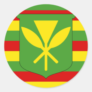 Kanaka Maoli-vlag - Hawaiian Independence Flag Ronde Sticker