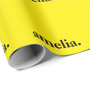 Kanakelgeel Effen Kleur Elegante Naam Cadeaupapier