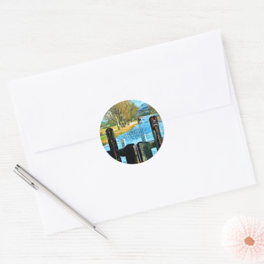 KANALEN EN SMALBOTEN RONDE STICKER (Envelop)