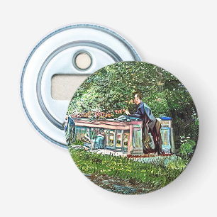 KANALEN EN WONEN OP HET WATER BUTTON FLESOPENER