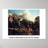 Kanalen in Amsterdam door Jan Van Der Heyden Poster (Voorkant)