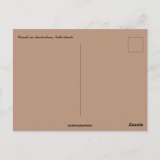 Kanalen in Amsterdam Nederland Briefkaart (Achterkant)