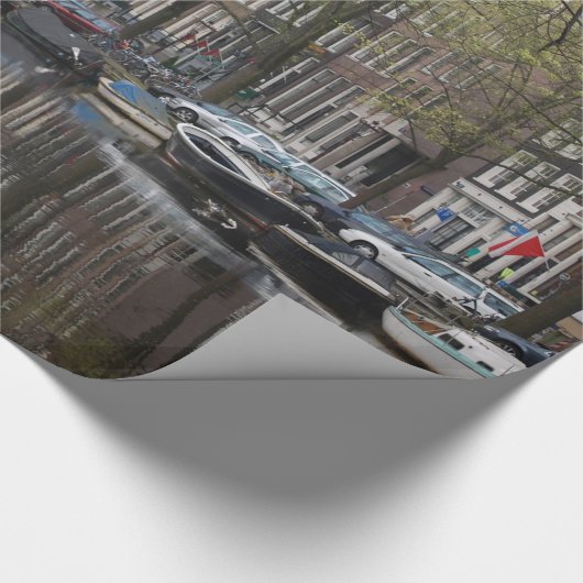 Kanalen in Amsterdam, Nederland Cadeaupapier (Hoek)