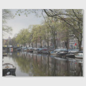 Kanalen in Amsterdam, Nederland Cadeaupapier (Vlak)