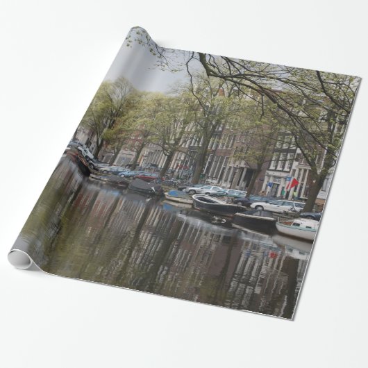 Kanalen in Amsterdam, Nederland Cadeaupapier (Uitgerold)