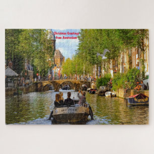 Kanalen van Amsterdam. Jigzaag Puzzle Legpuzzel