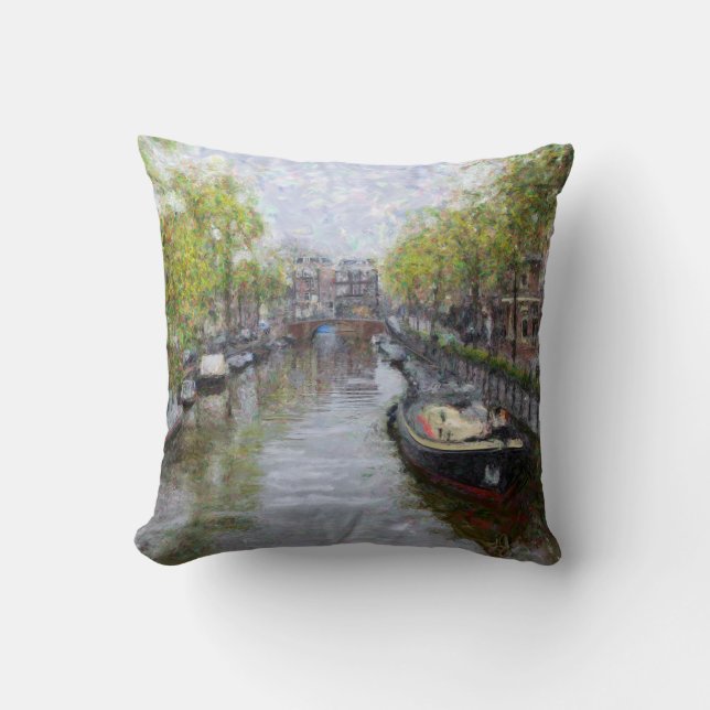 Kanalen van Amsterdam Pillow Kussen (Voorkant)