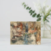 Kanalen van de Italiaanse Waterverf Venetië Briefkaart (Staand voorkant)