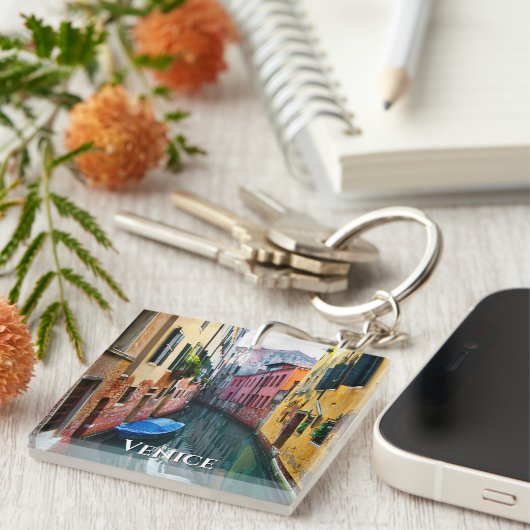 Kanalen van Venetië Italië Sleutelhanger (Voorkant Rechts)