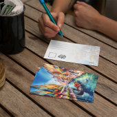 Kanalen van Venetië Italië Waterverf Briefkaart